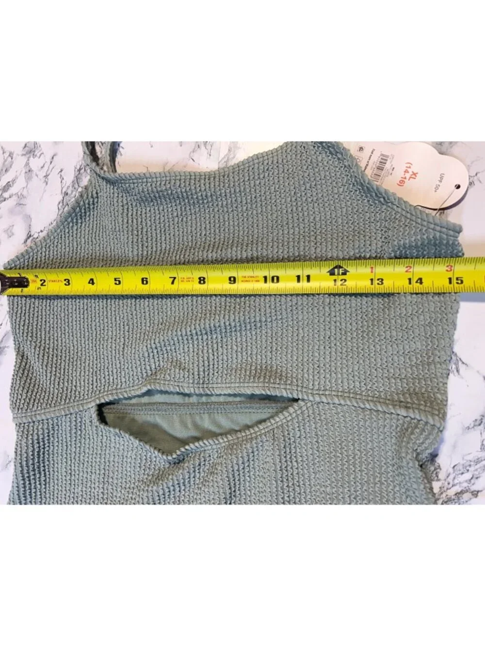 Wonder Nation Size XL (14-16) Textured One-Piece Swimsuit UPF 50+ Protection